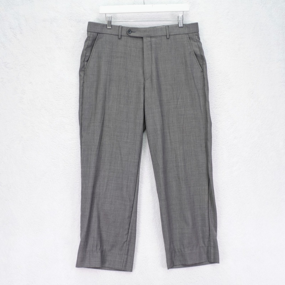 Ballin Classics Comfort "EZE" Super 110s Wool‎ Dress Pants  Gray Sharkskin 35/28